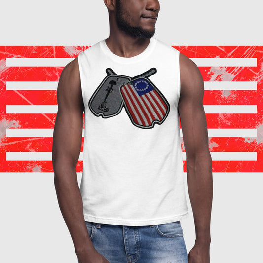 Dog Tag's, Soldiers Cross and Flag