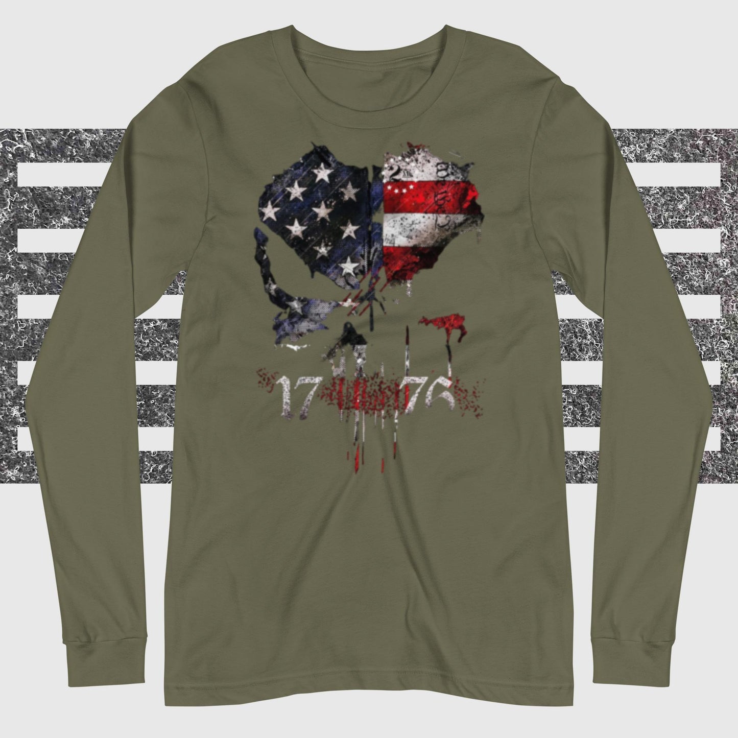 1776, Skull Red White and Blue