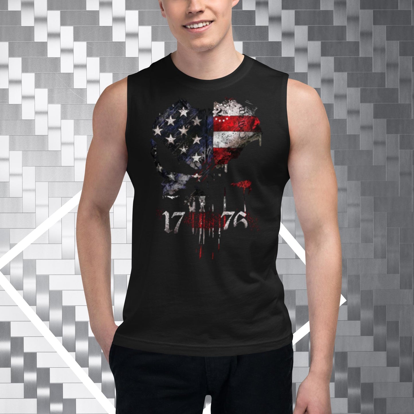 1776, Skull Red White and Blue