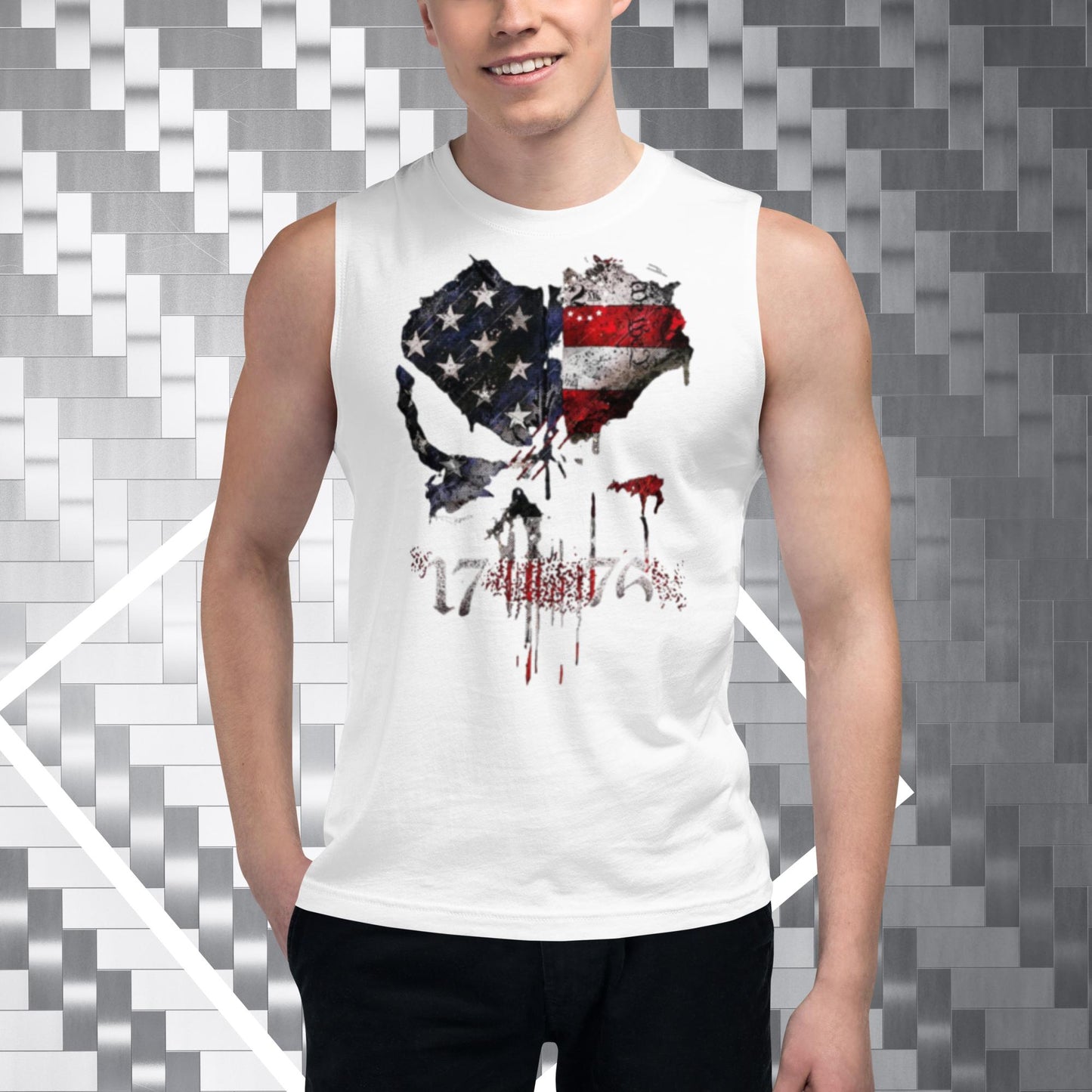 1776, Skull Red White and Blue