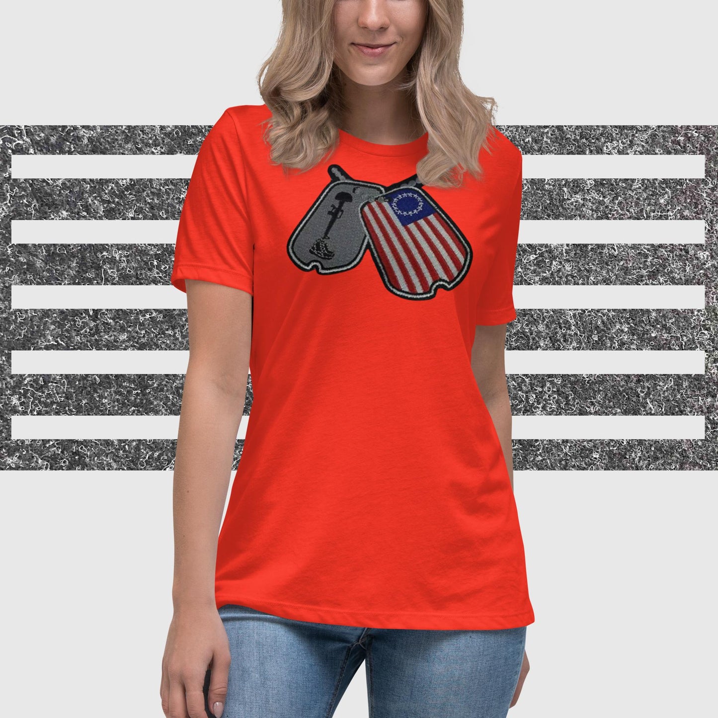 Dog Tags, Soldiers Cross Flag